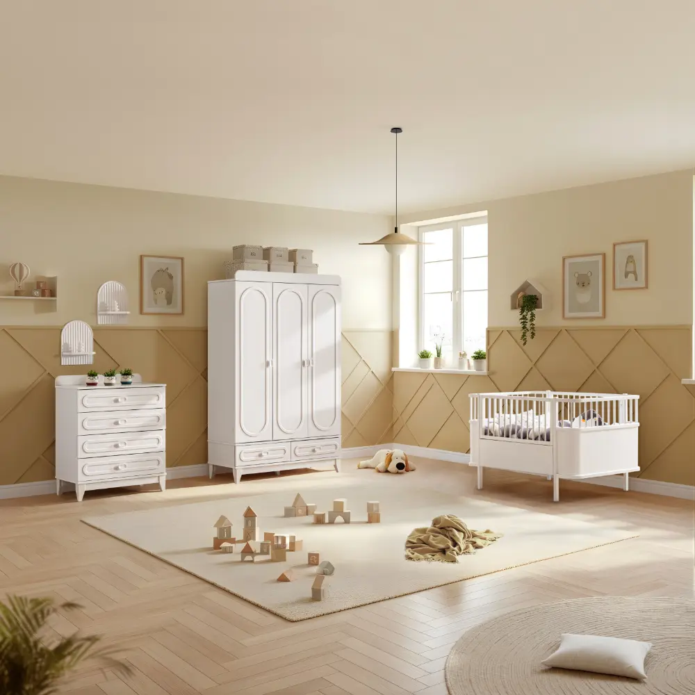 Soft Beyaz Bebek Odası Takımı 
